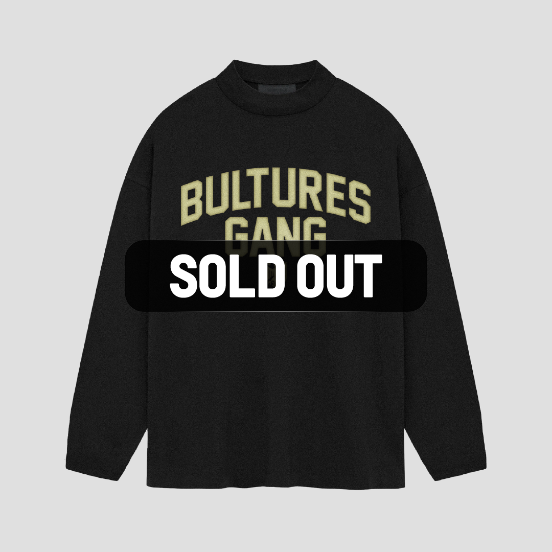 Buzo Manga Larga / ShortDrop Cuello Perkins / Negro